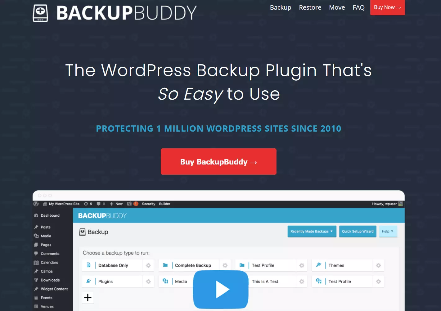 Capture d’écran du site Web de BackupBuddy