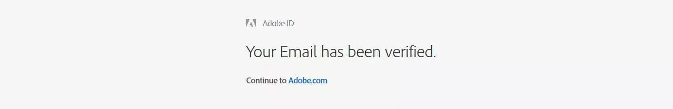 Confirmation de l’Adobe ID