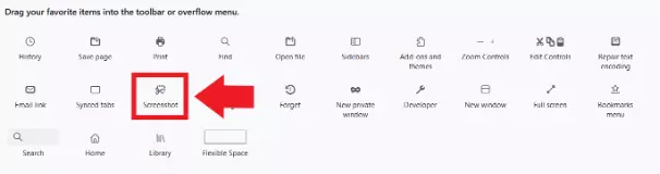 Ajouter l’icône de capture d’écran à la barre d’outils du navigateur