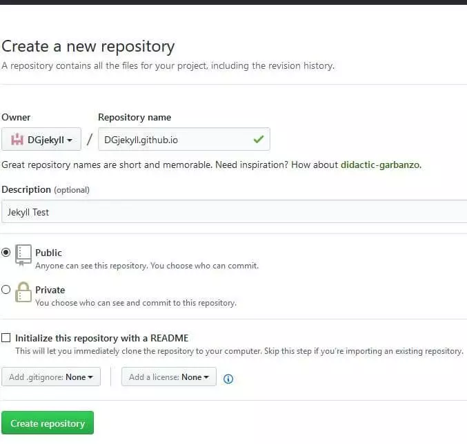 Création de répertoire GitHub