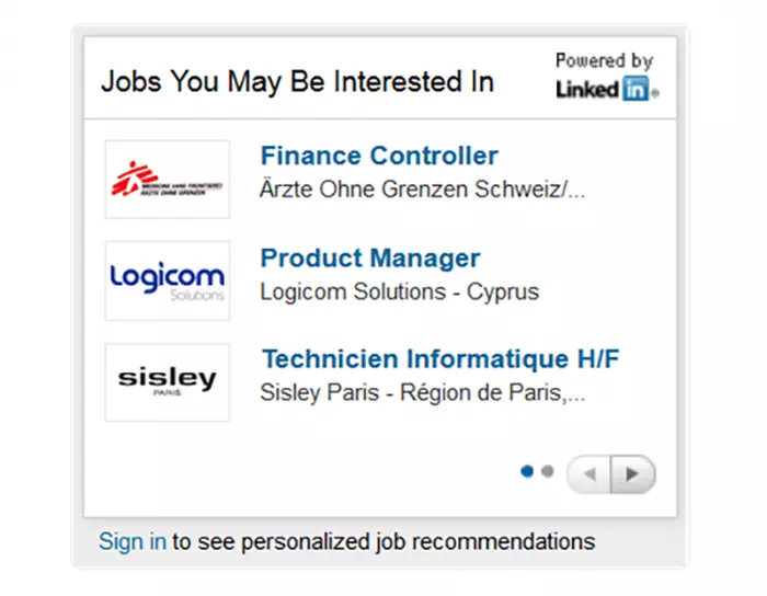 Le Widget Jobs You Might Be Interested In de LinkedIn