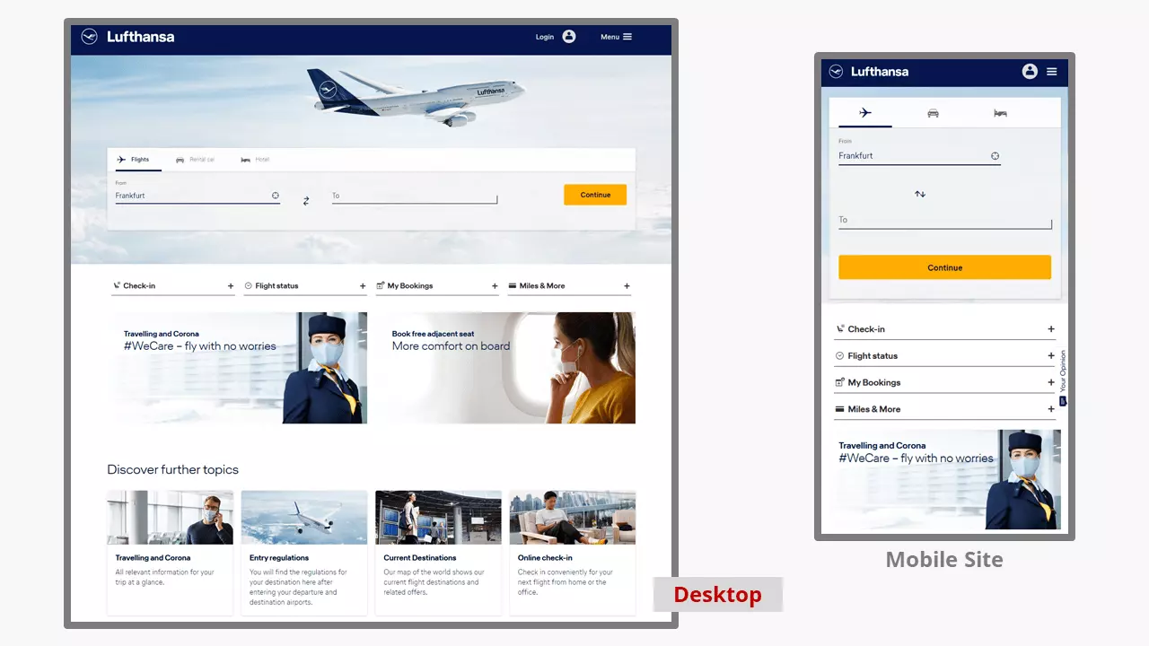 Site Web de la compagnie aérienne Lufthansa