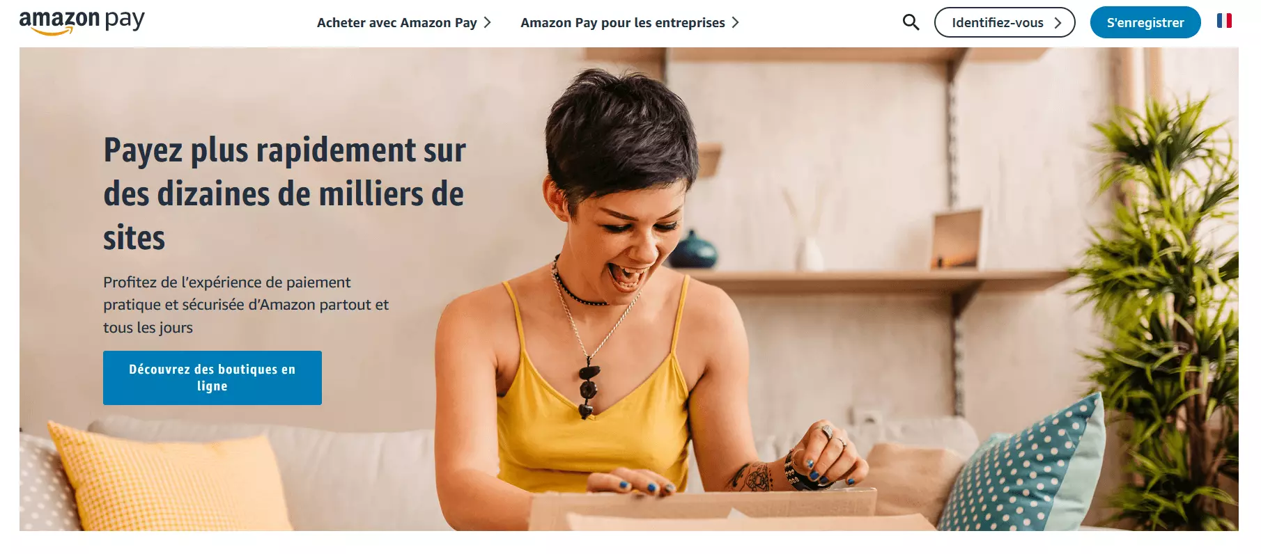 Page d’accueil d’Amazon Pay pour les acheteurs