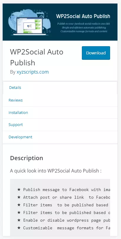 WP2Social Auto Publish sur wordpress.org