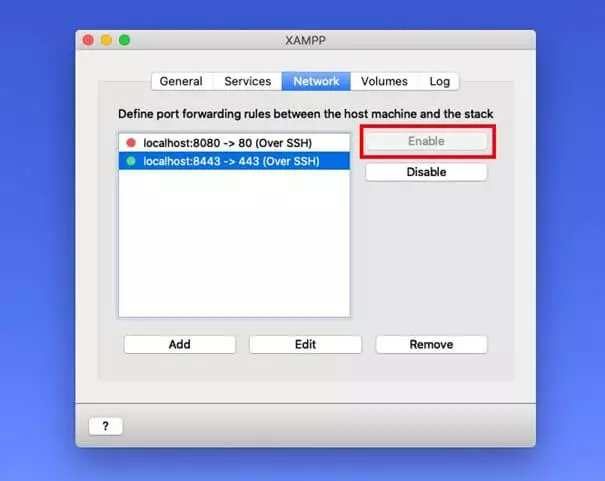 Interface utilisateur XAMPP pour activer le localhost