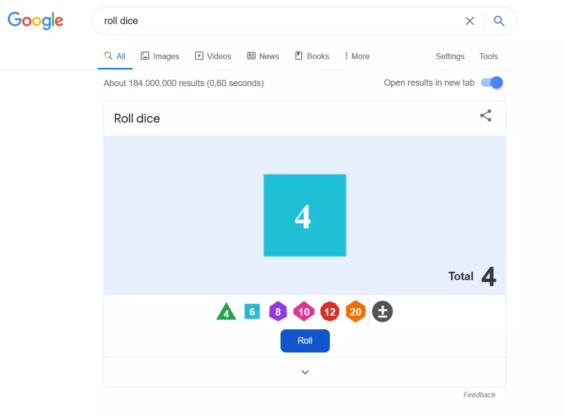 Lancer les dés avec l’Easter Egg de Google