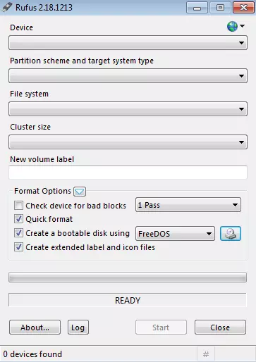 Interface utilisateur Rufus