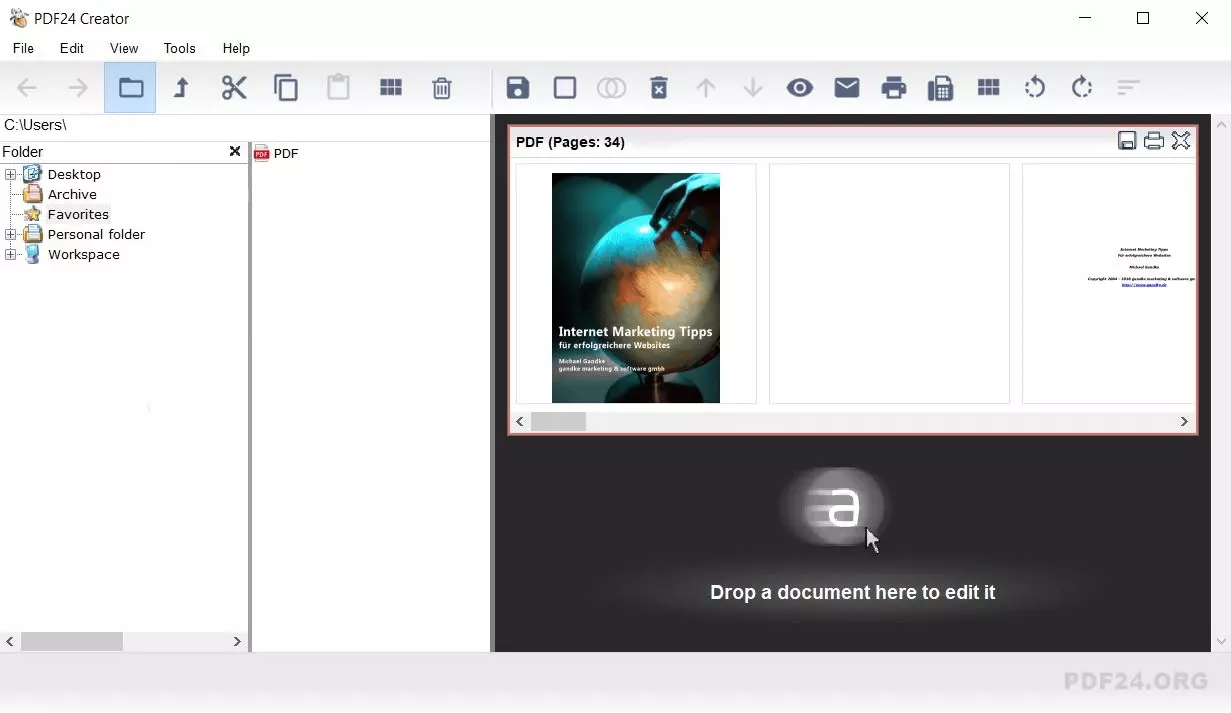 PDF24 avec PDF ouvert