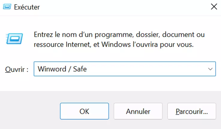 Word ne s’ouvre pas : ouvrir en mode sans échec