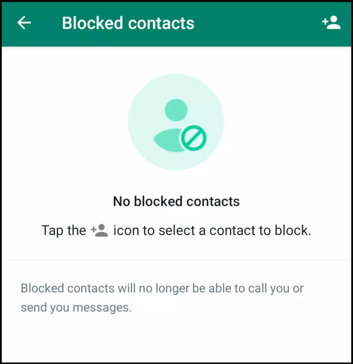 Menu WhatsApp « Bloqués »