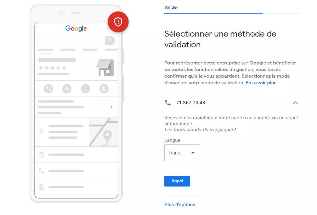 Inscrivez-vous sur Google My Business : confirmer l’emplacement