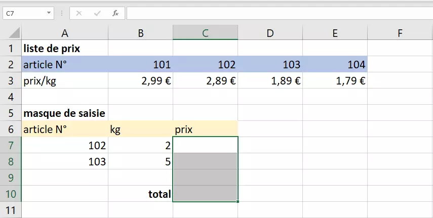 RECHERCHEH : multiples valeurs