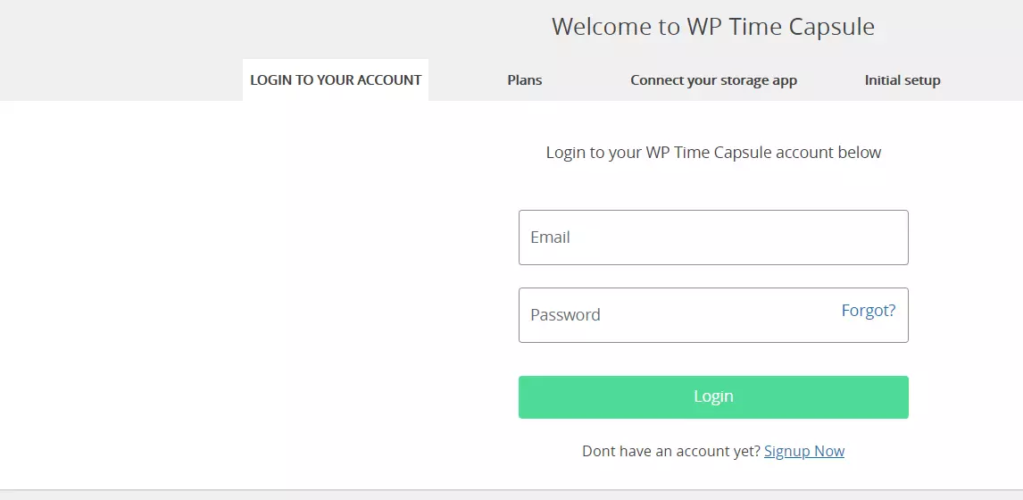 WP Time Capsule dans le backend de WordPress