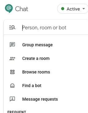 Google Chat : menu