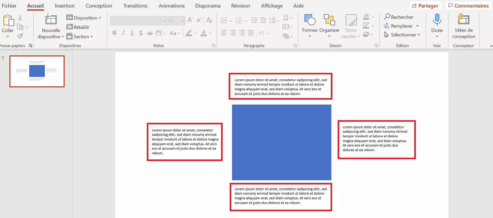 Powerpoint : écrire un texte autour d’une image 