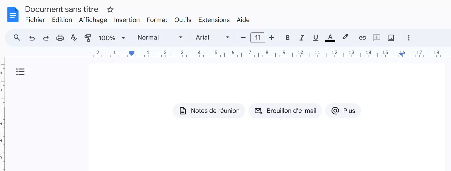 Aperçu de Google Docs