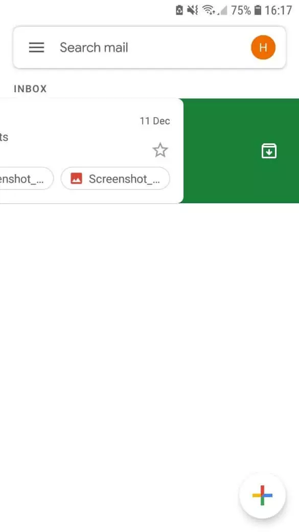 Version Android de l’interface utilisateur de Gmail