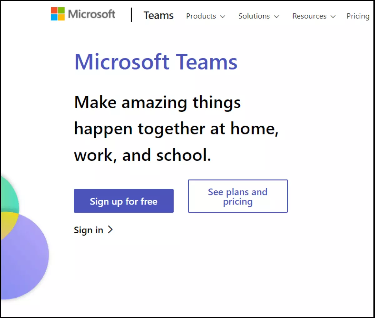 Site Web de Microsoft pour le téléchargement de Microsoft Teams