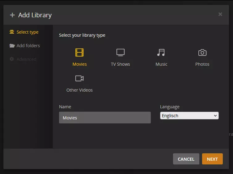 Ajouter une nouvelle bibliothèque pour Plex Media Server