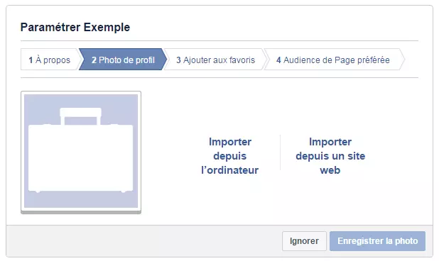 Concevoir une Page Facebook : importer une image avenante