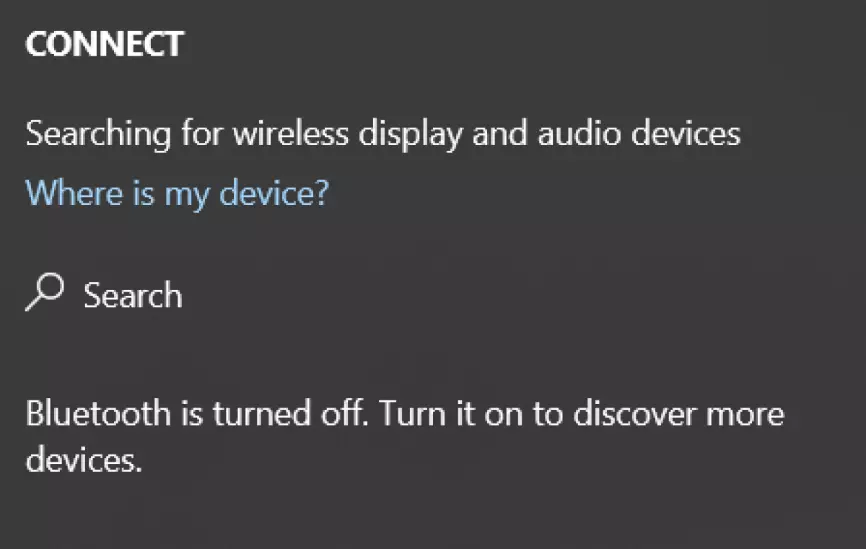 Appuyez sur WINDOWS + K pour trouver les périphériques Miracast disponibles