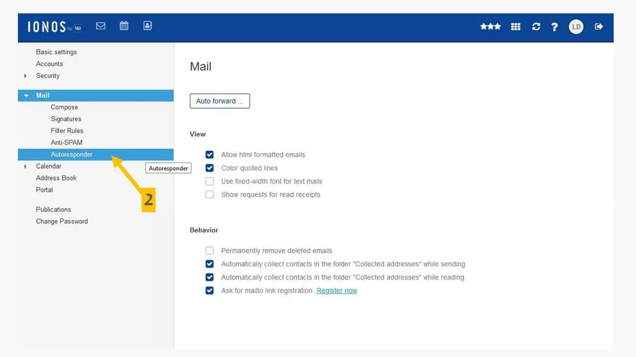 Configurer un message d’absence avec IONOS.