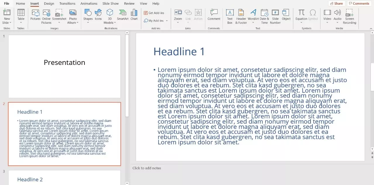 Insérer un fichier Word dans PowerPoint : le texte formaté