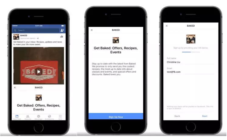 annonce Facebook avec texte d’annonce court, vidéo et incitation à l’action, affichée sur un smartphone