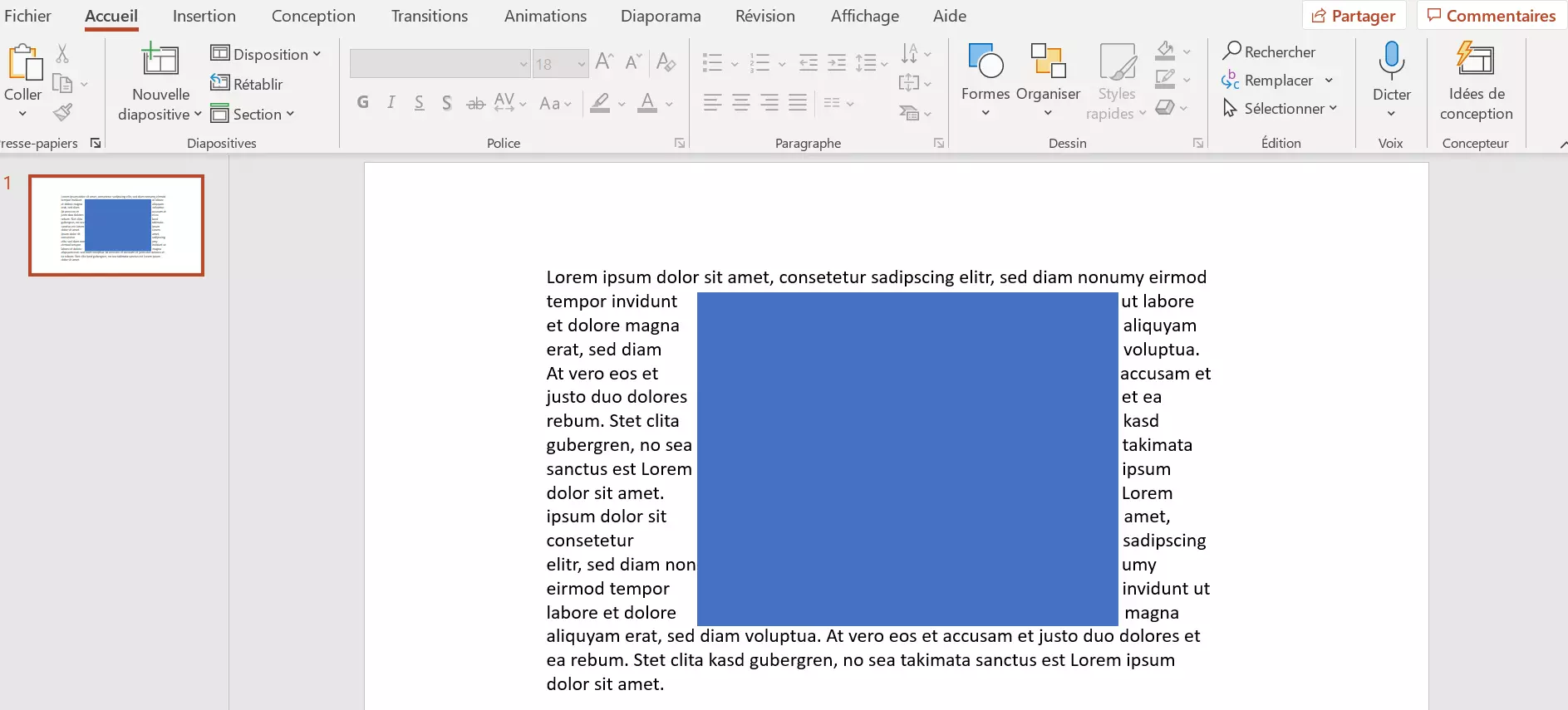 Écrire un texte autour d’une forme dans Powerpoint 