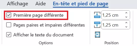 Numéroter les pages dans Word à partir de la page 2