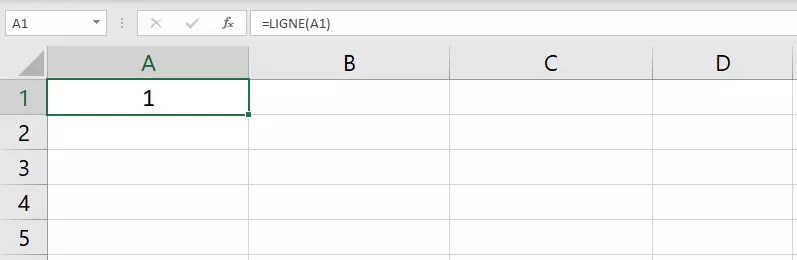 La fonction LIGNE indique le début de la numérotation