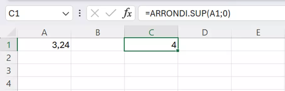 Fonction Excel ARRONDI.SUP sans décimale