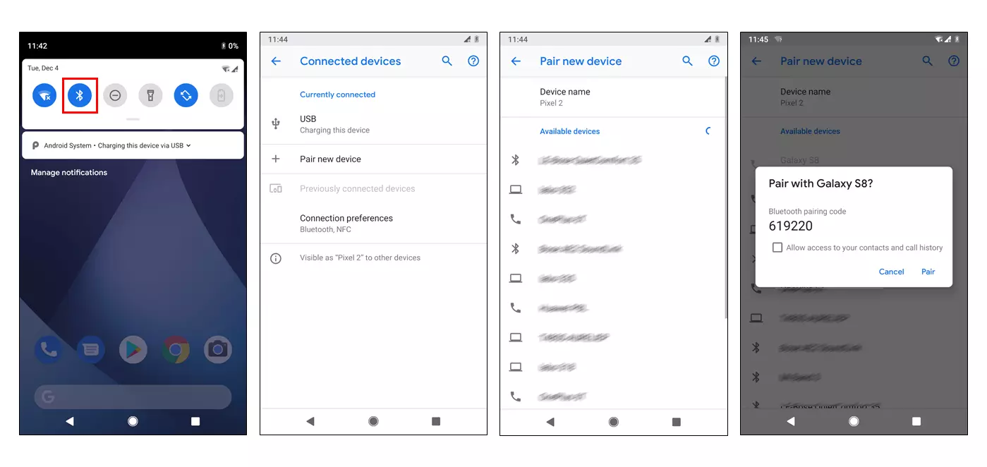 Jumelage Bluetooth sur un smartphone Android