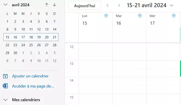 OWA : ajouter un calendrier