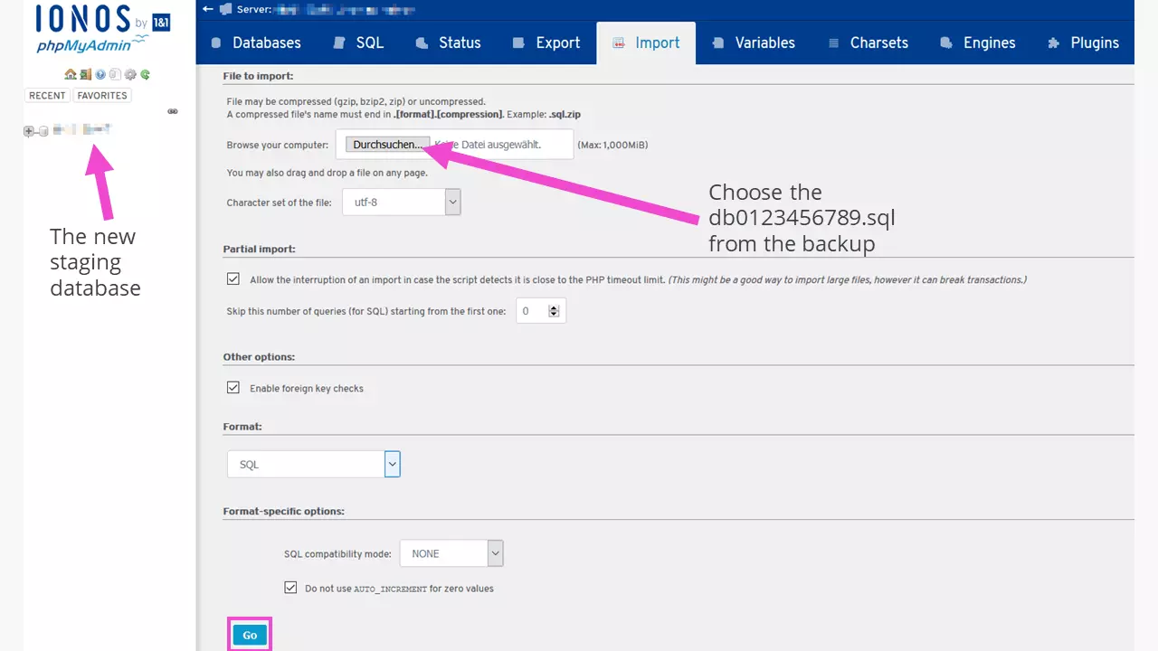 Environnement de test WordPress : chargement du fichier de sécurité