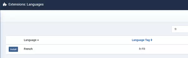 Backend Joomla : installer les langues