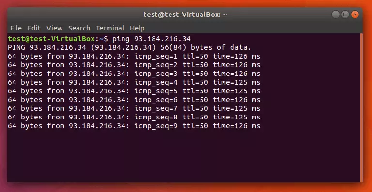 Ping en continu dans la console Linux