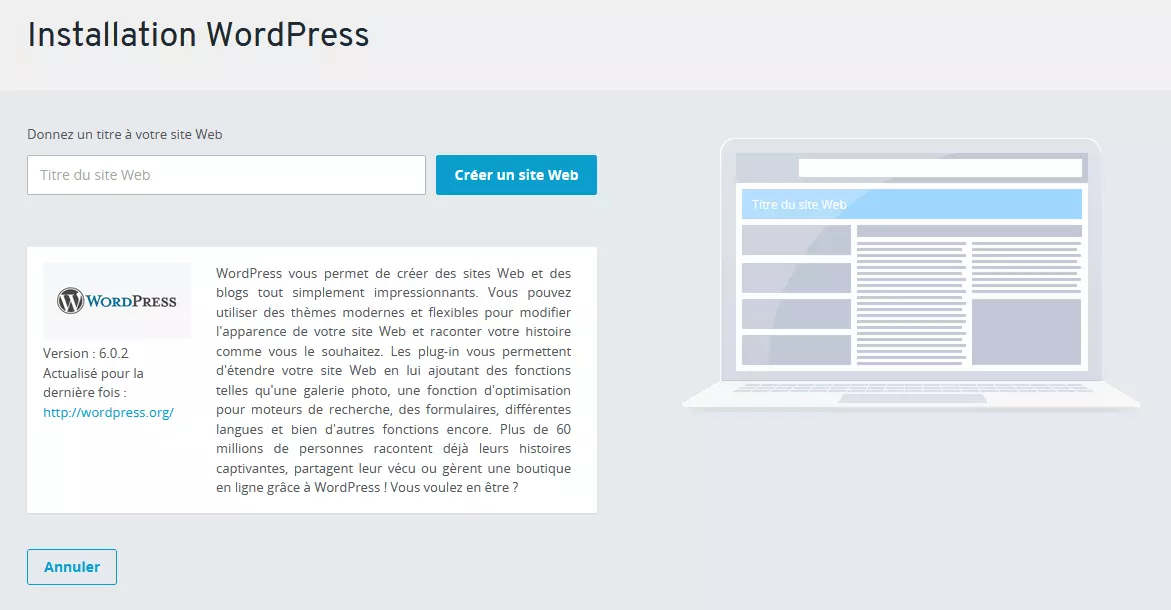 Installation de WordPress sur un sous-domaine dans le Cloud Panel IONOS