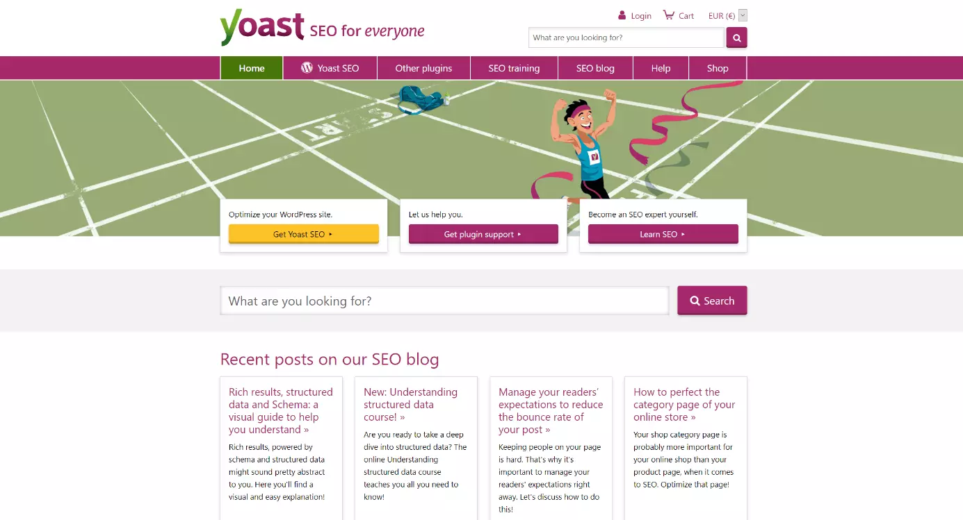 Page d’accueil du plugin WordPress Yoast