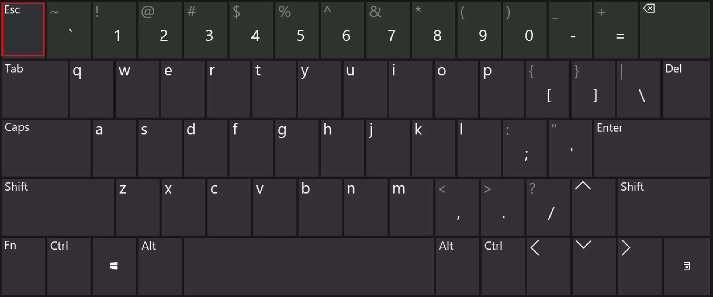 Touche Esc sur un clavier Windows standard