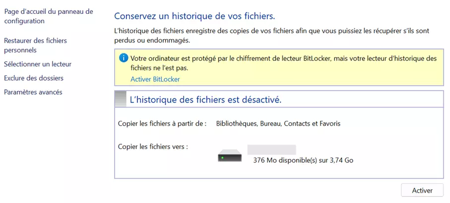 Historique des versions de fichiers de Windows 11