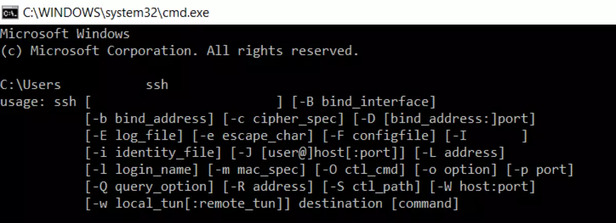 Le guide d’explication SSH dans la boîte de dialogie Éxecuter