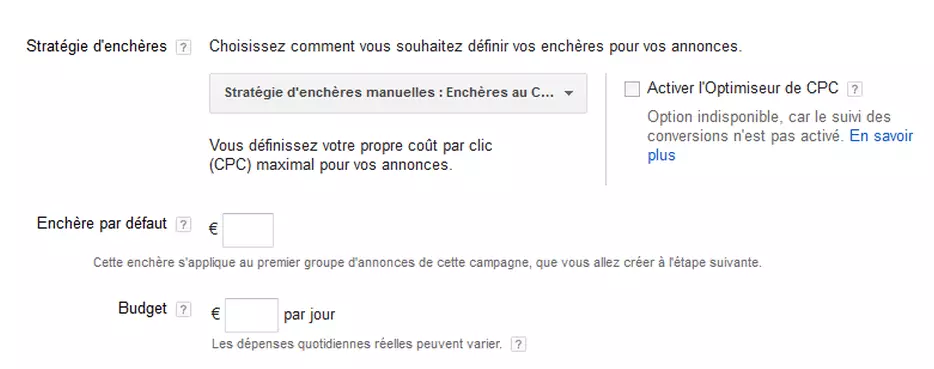 Réglages supplémentaires pour paramétrer les campagnes avec Google Ads
