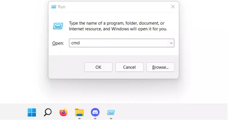 Windows 11 : ouvrir « cmd » via « Exécuter »