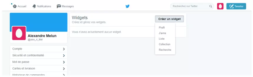 Configurateur de widgets