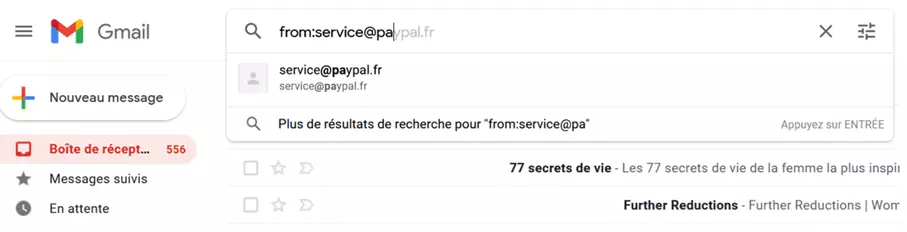 Recherche Gmail avec des opérateurs de recherche