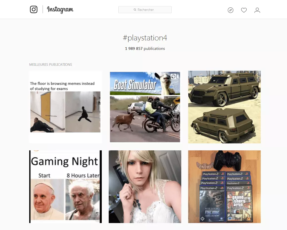 Résultats de recherche pour le hashtag #playstation4 sur Instagram