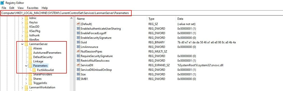 Éditeur de registre sous Windows 10