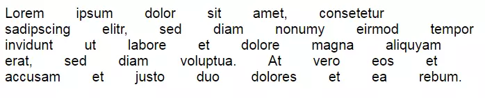 effet de la propriété word-spacing sur un texte exemple