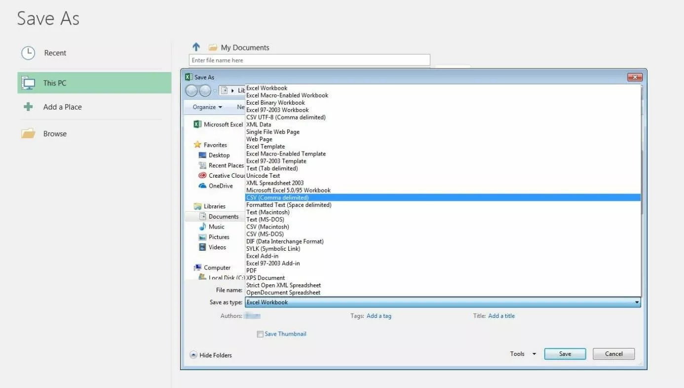 Microsoft Excel 2013 : enregistrement d’un document